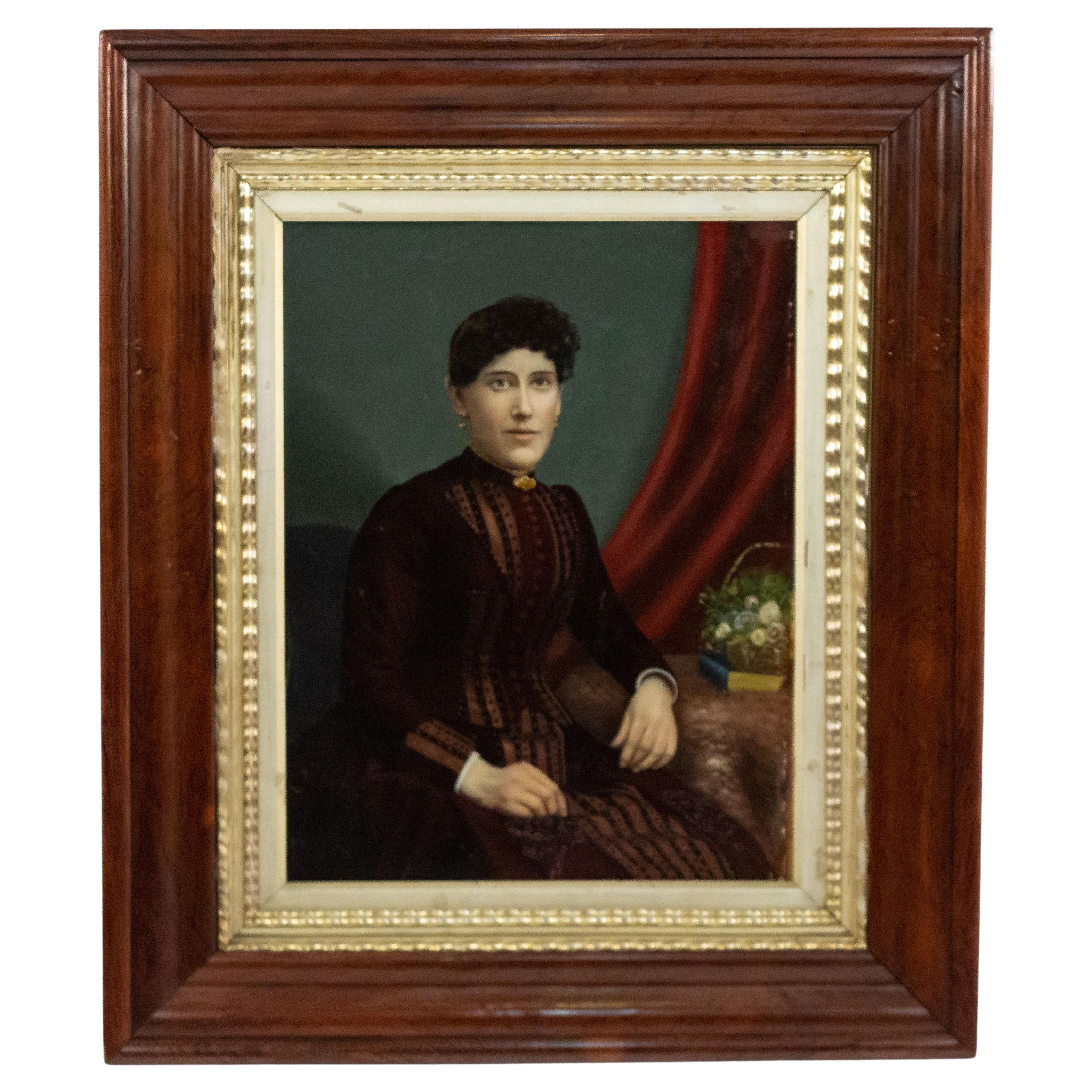 American Victorian Lady in Brown Portrait