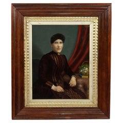 American Victorian Lady in Brown Portrait