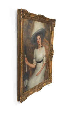 Portrait d'une dame victorienne américaine en blanc