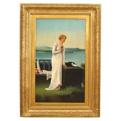 American Victorian Lady in White Portrait