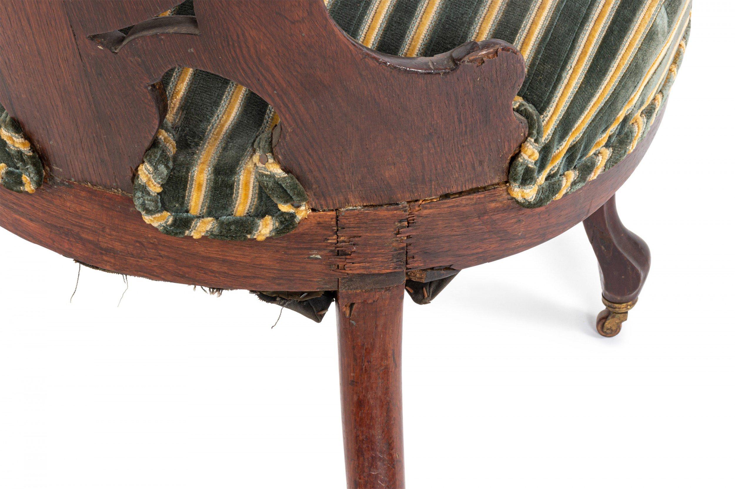 American Victorian Laminated Striped Side Chair For Sale 2