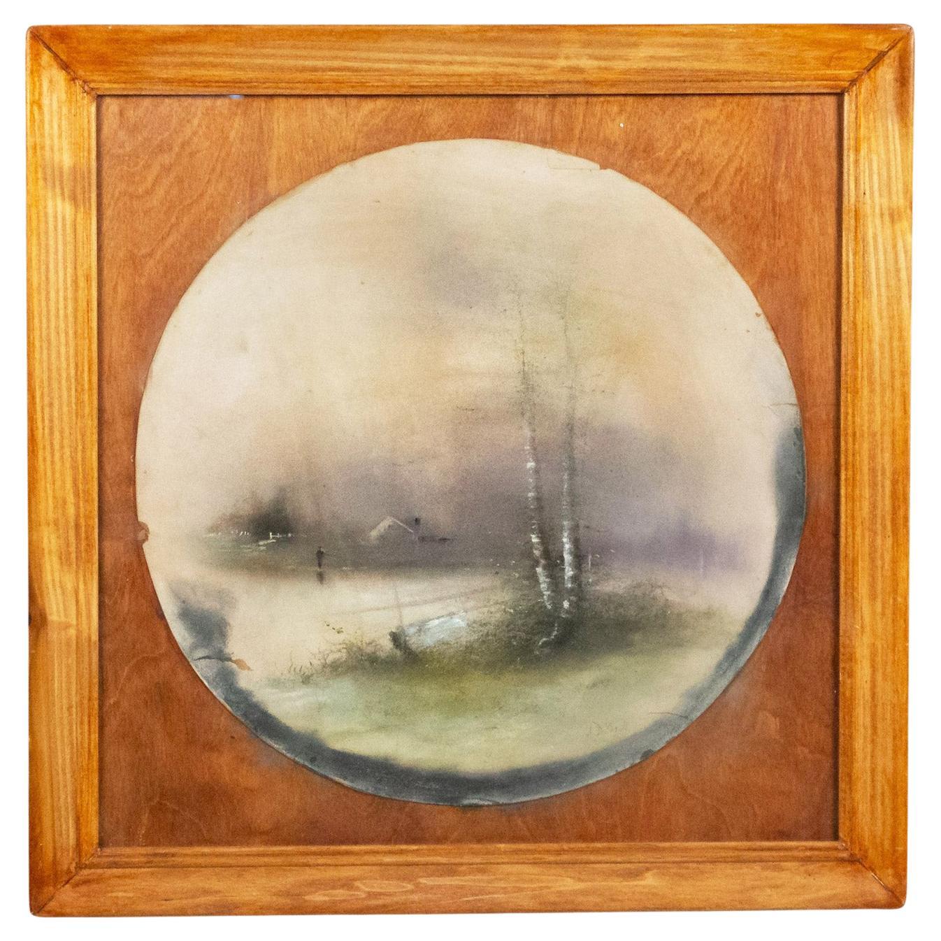 Paesaggio vittoriano americano di alberi di betulla con casa in vendita