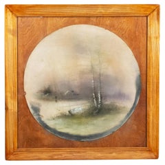 American Victorian Landscape of Birch Trees with House