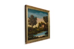 American Victorian Landscape of House by a Stream