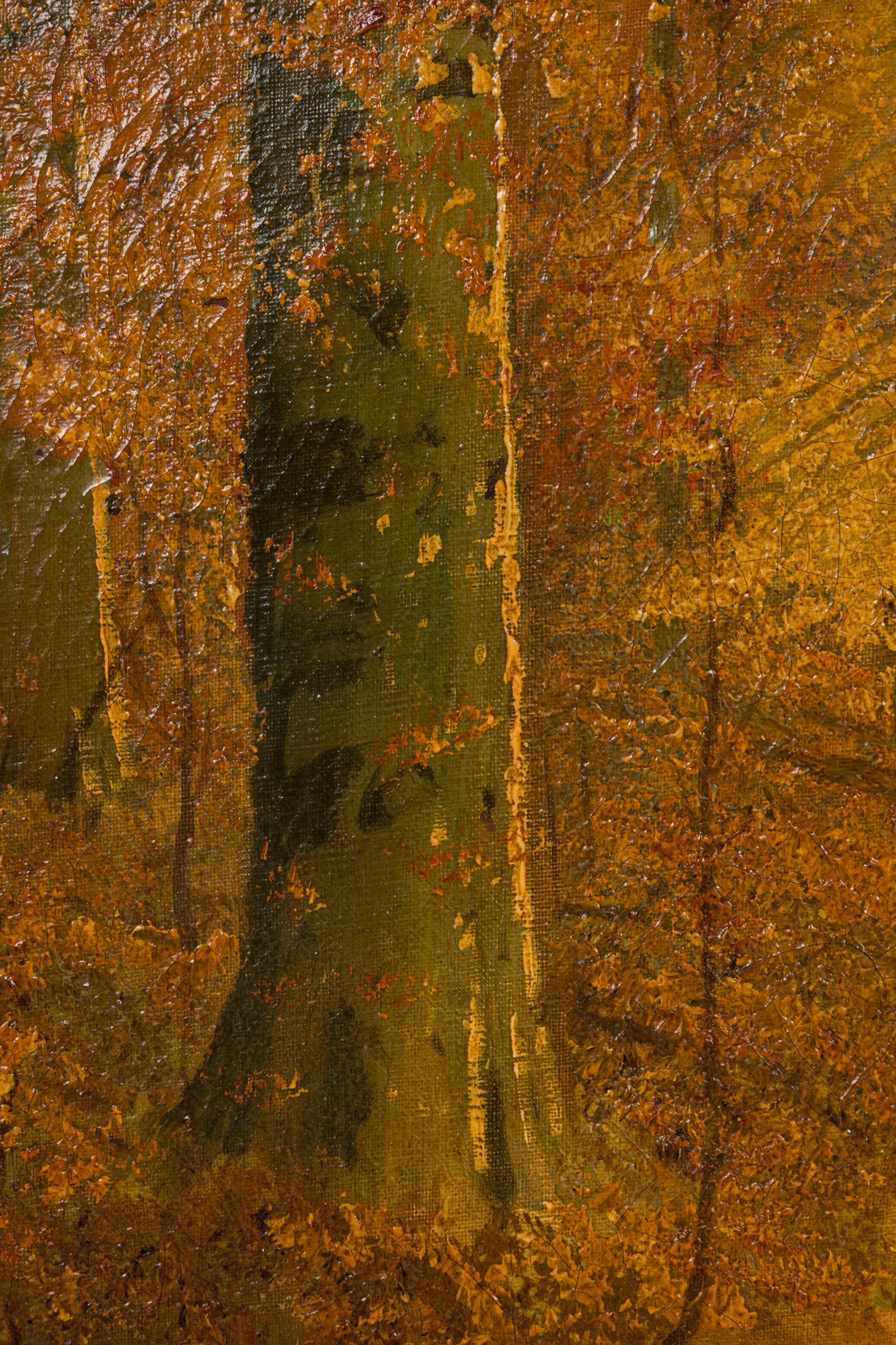 Paesaggio vittoriano americano raffigurante una scena di foresta autunnale In condizioni buone in vendita a Queens, NY