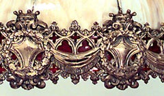 American Victorian Leaded Glass and Bronze Chandelier