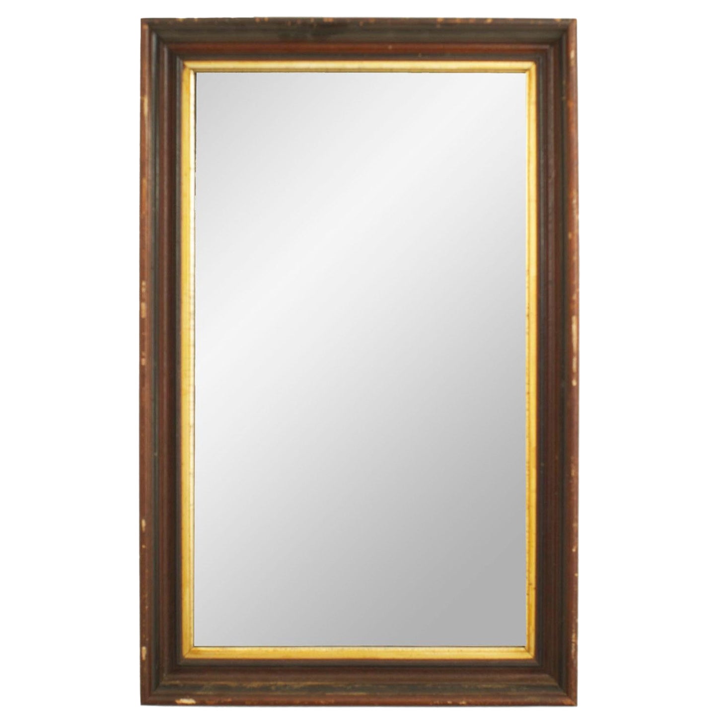 American Victorian Mahogany and Giltwood Wall Mirror