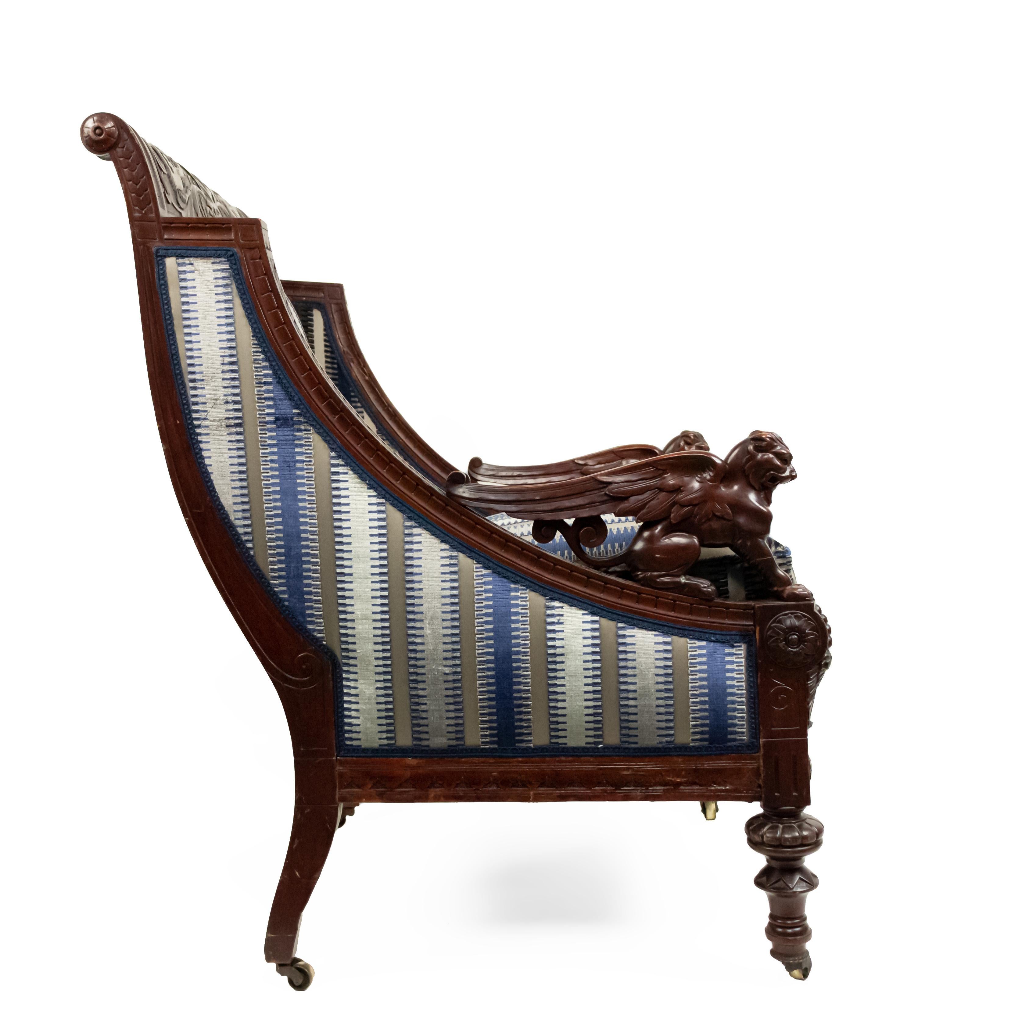 19th Century American Victorian Mahogany Arm Chair For Sale