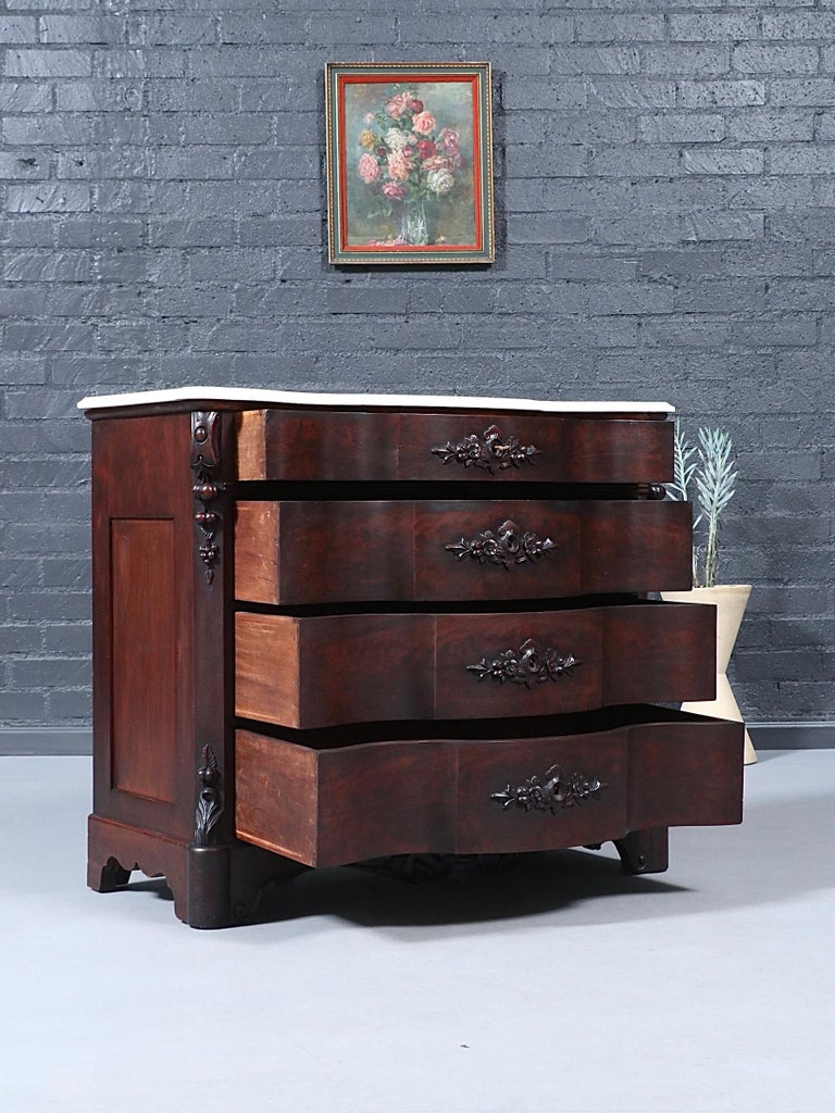 vintage serpentine dresser Floral Dresser, Hand-painted 8-drawer Chest of Drawers Dresser, Hemplewhite Serpentine Dresser: Trashy to Classy