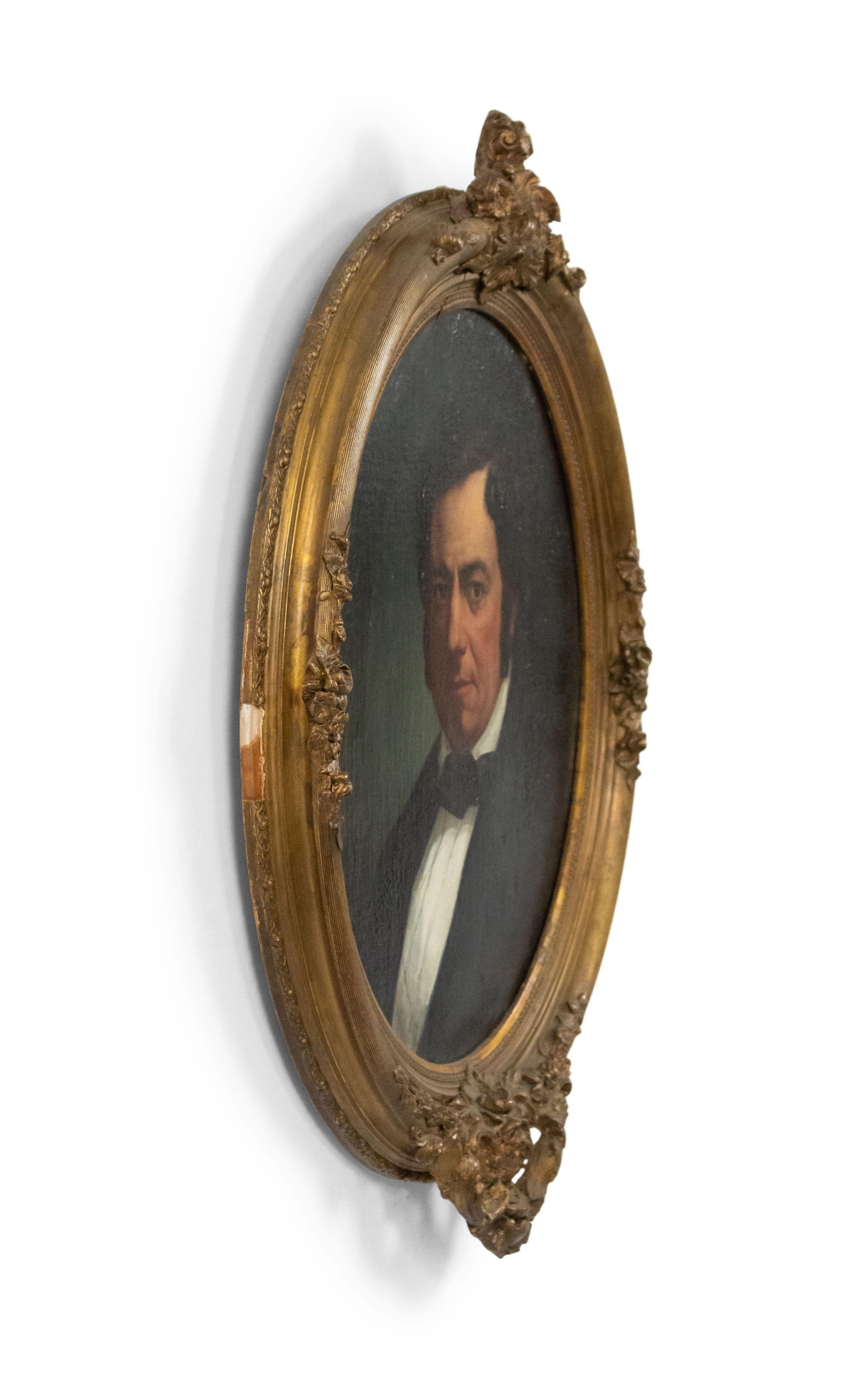 19th Century American Victorian Male Portrait For Sale