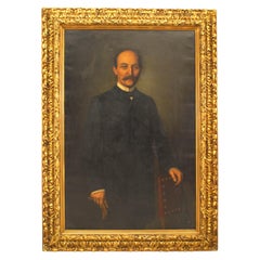 American Victorian Man in Black Suit Portrait