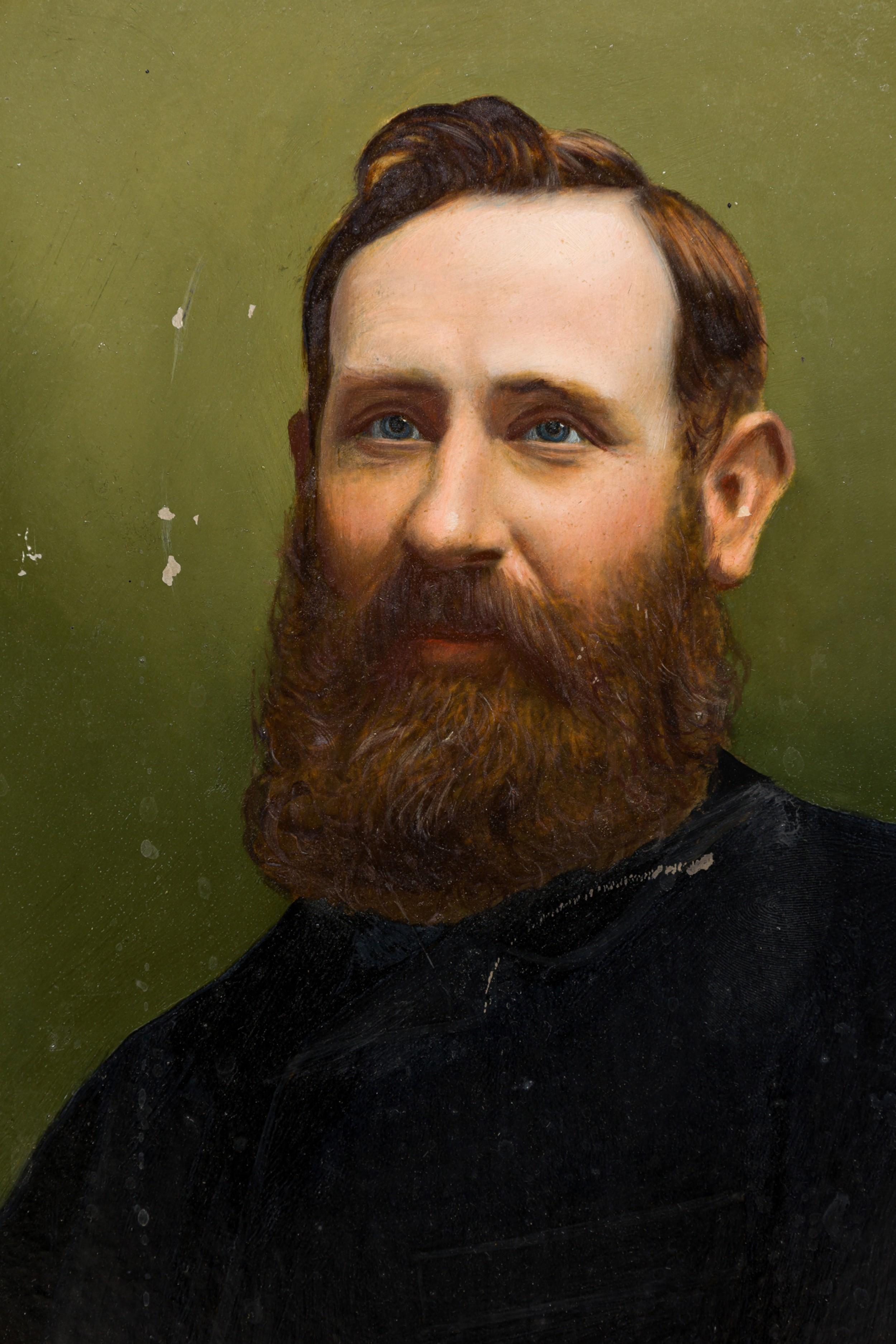 Amerikanischer viktorianischer Mann, der Schwarz trägt Porträt im Zustand „Gut“ im Angebot in Queens, NY