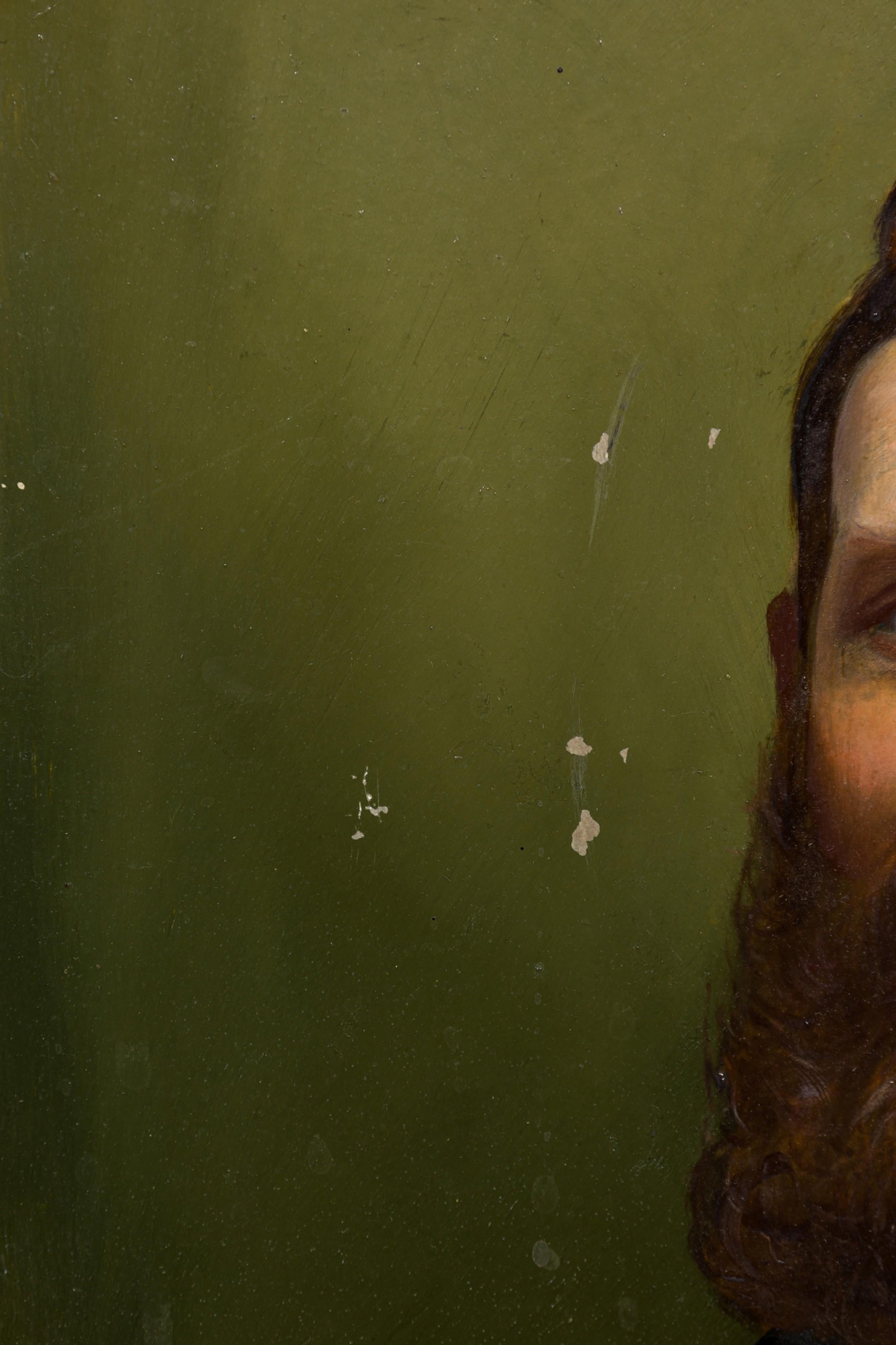 Amerikanischer viktorianischer Mann, der Schwarz trägt Porträt (Farbe) im Angebot