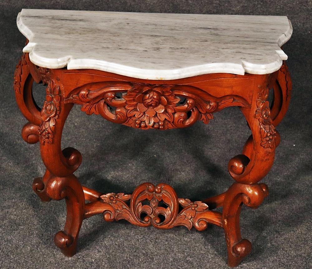 marble top console table antique
