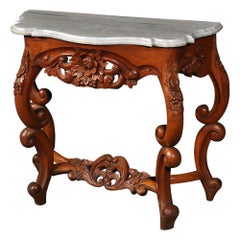 American Victorian Marble-Top Console Table