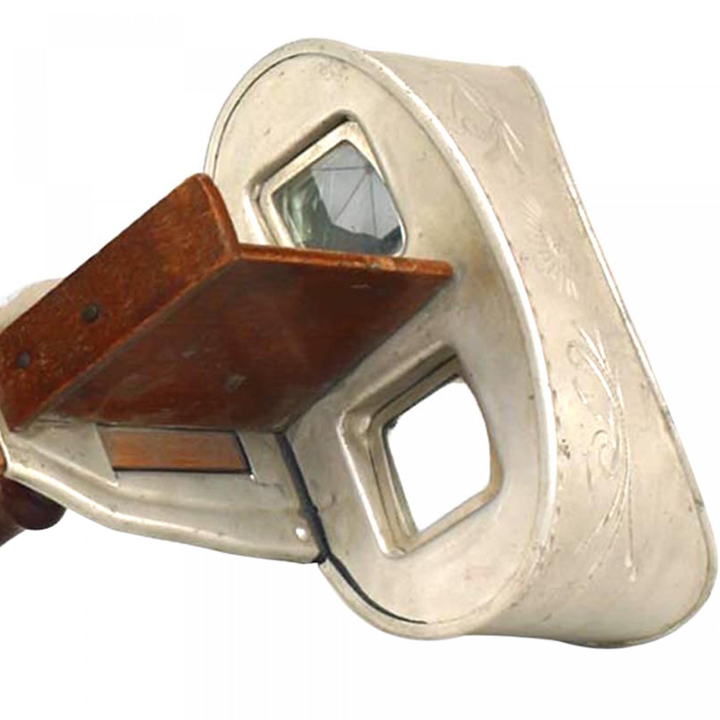 2 American Victorian-style wood and etched metal stereoscope.(PRICED EACH)