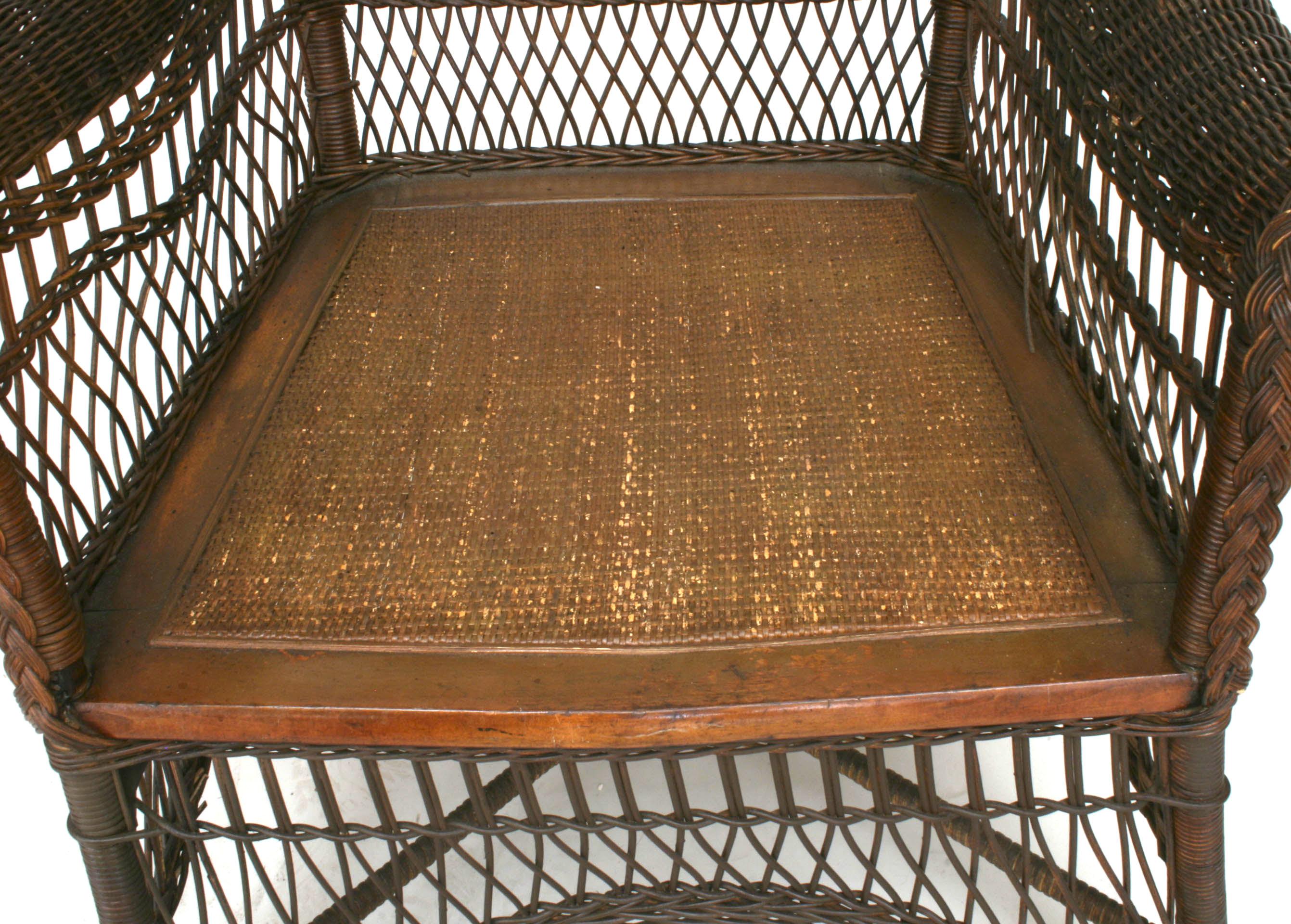 American Victorian Wicker Arm Chair In Good Condition In Queens, NY