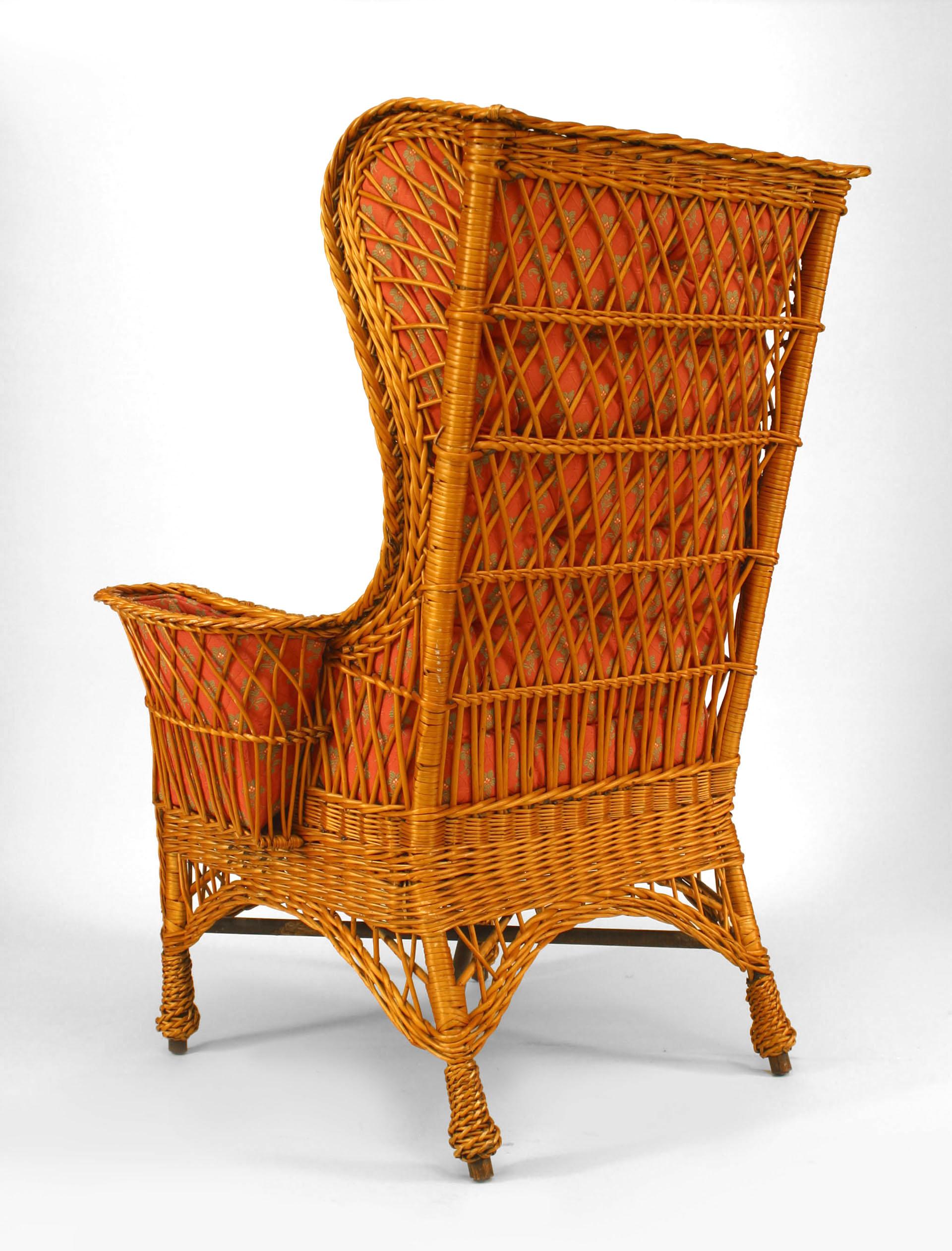 wicker high back chairs