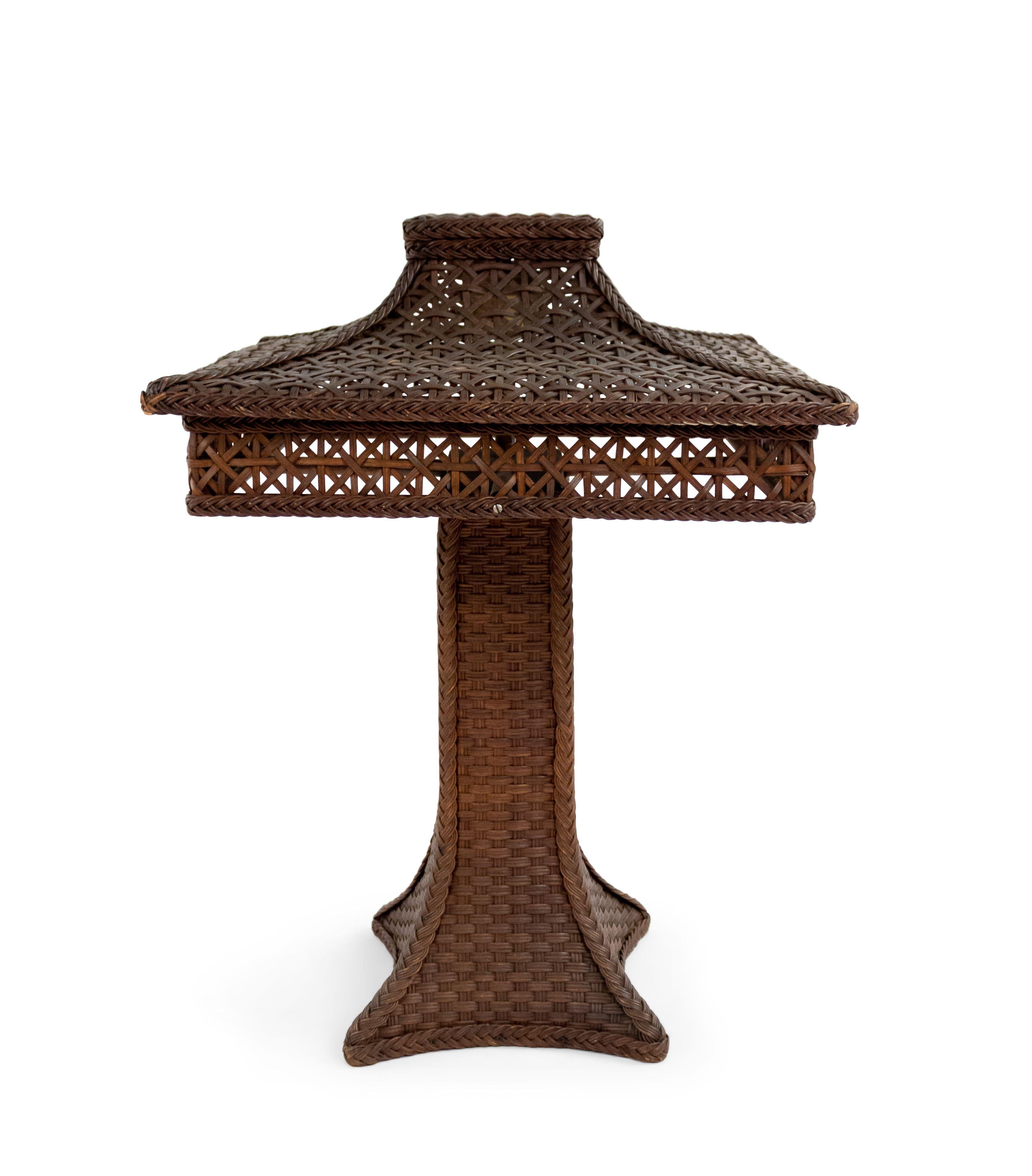 American Victorian Heywood-Wakefield Wicker Table Lamp For Sale 2