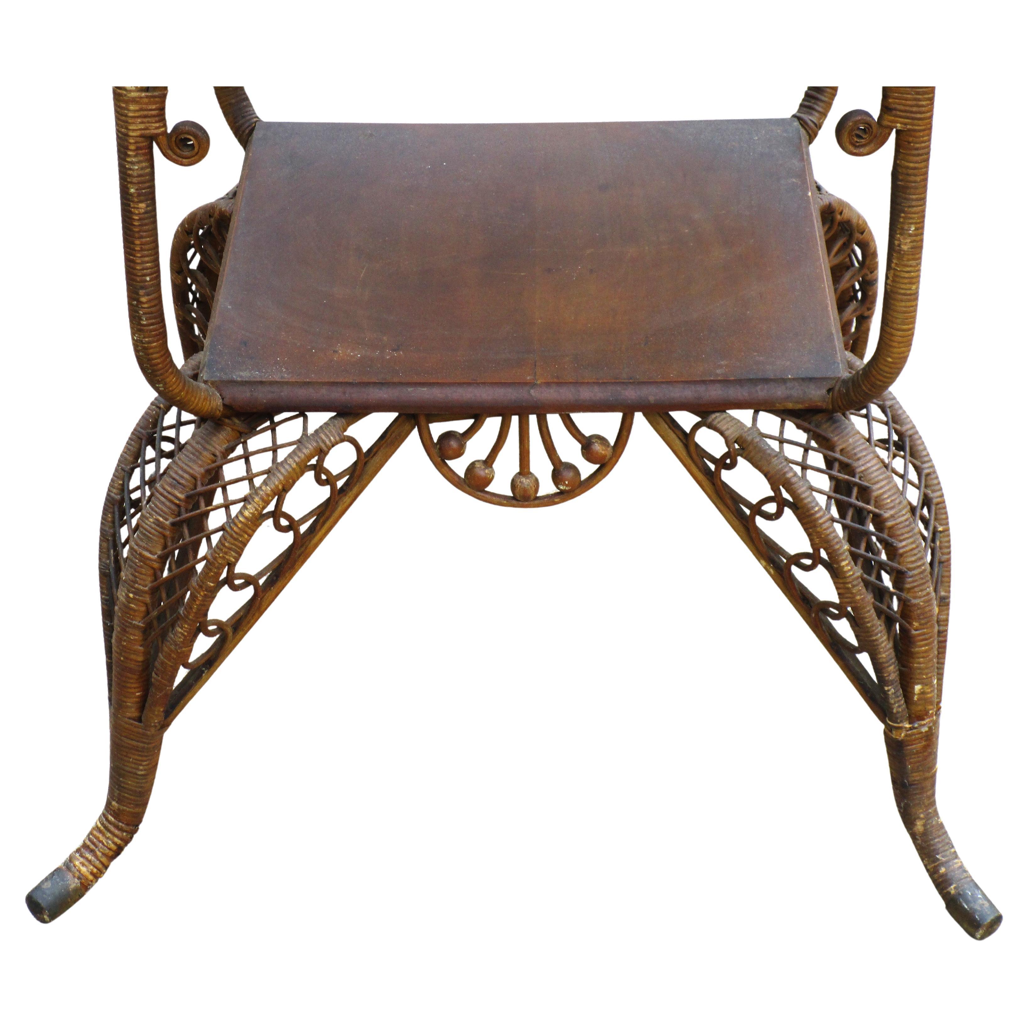 Amerikanischer viktorianischer Salontisch aus Weide, 1880-1890 (Handgefertigt) im Angebot