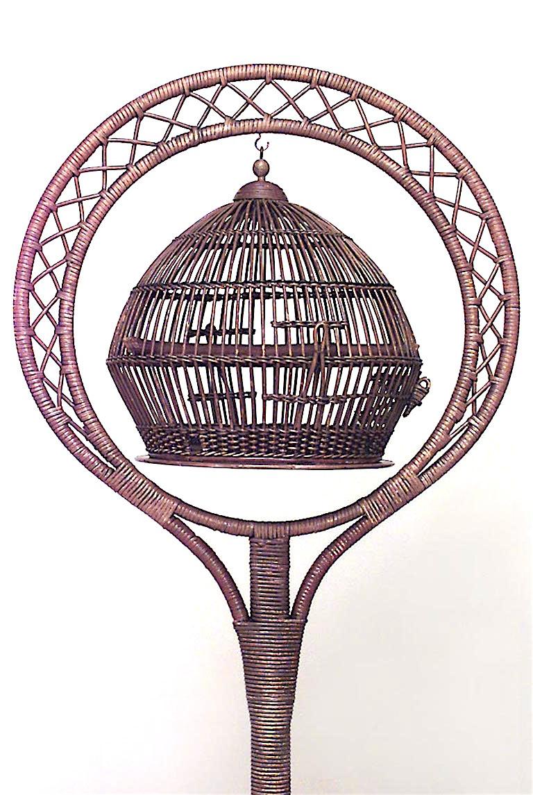 American Victorian Natural Wicker Cage In Good Condition For Sale In New York, NY