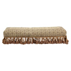 American Victorian Needlepoint Stool with Tassels