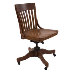 American Victorian Oak Swivel Chair