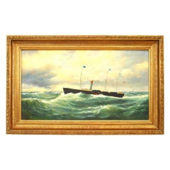 American Victorian Paddleboat Painting