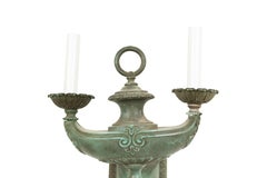 American Victorian Patinated Bronze Aladdin Lamp Wall Sconce