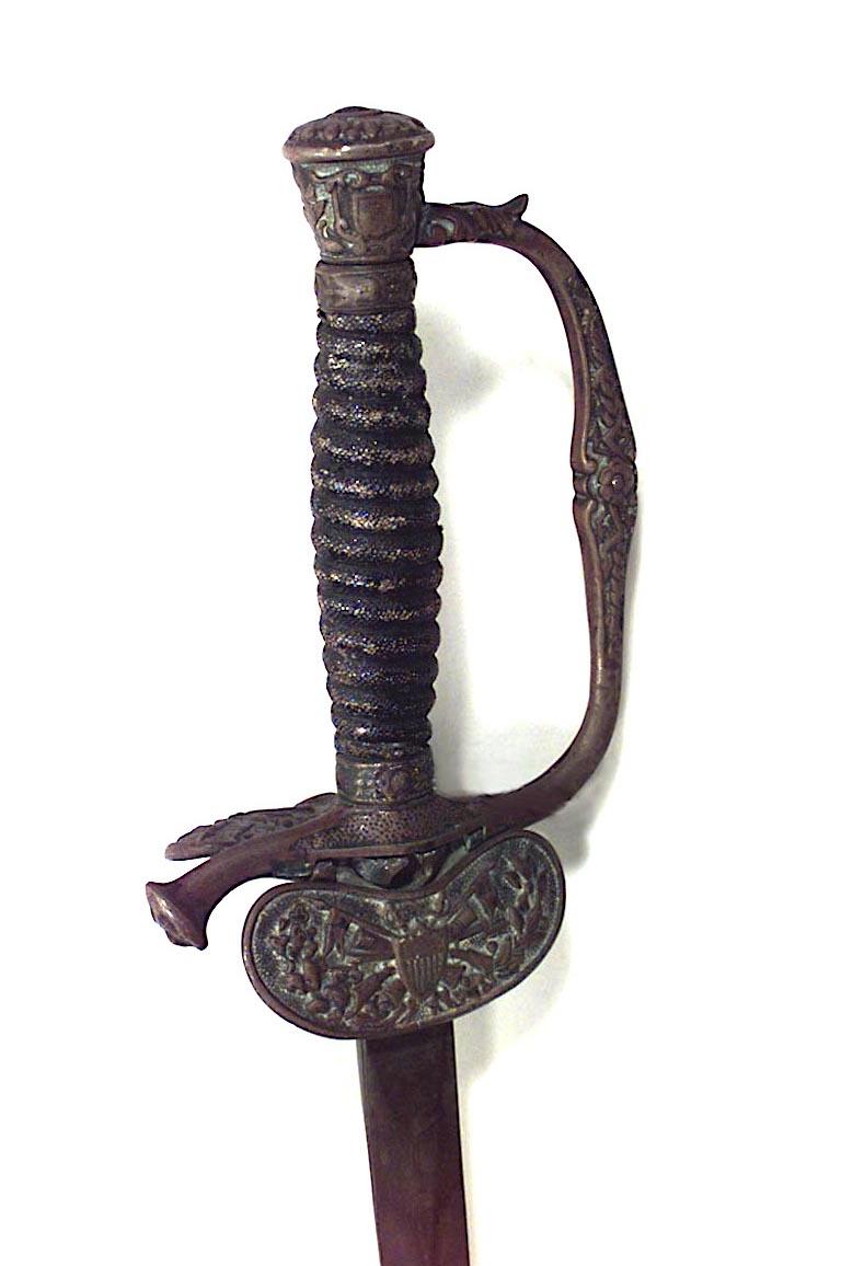 Amerikanisches viktorianisches Bronze-Präsentations Schwert mit Scabbard (Viktorianisch) im Angebot