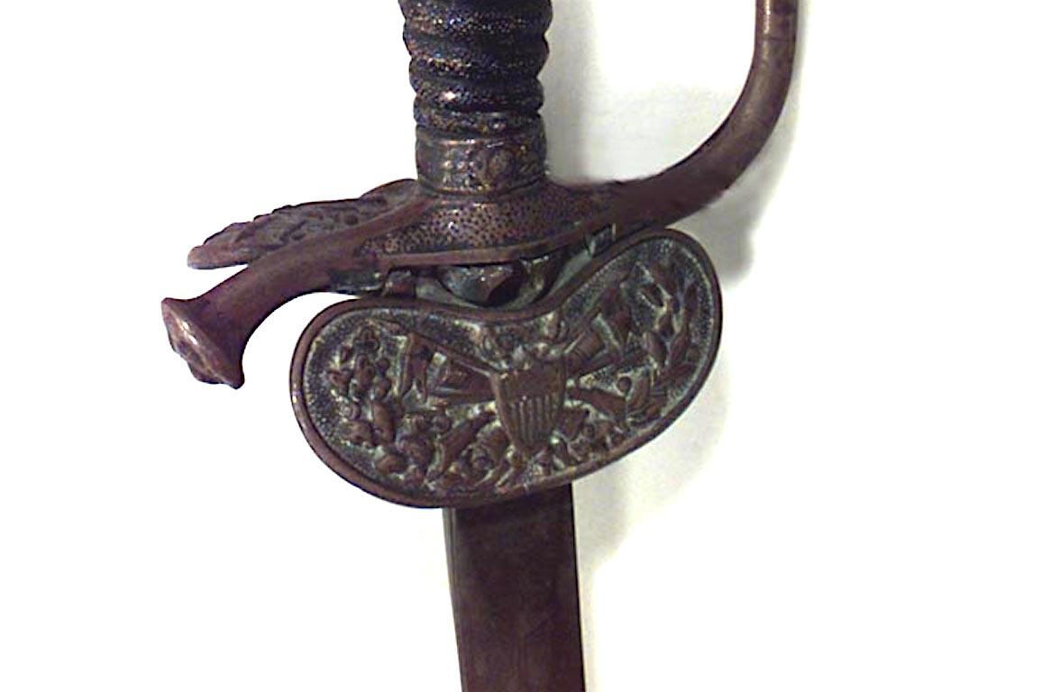 American Victorian Bronze Presentation Sword with Scabbard In Good Condition For Sale In New York, NY