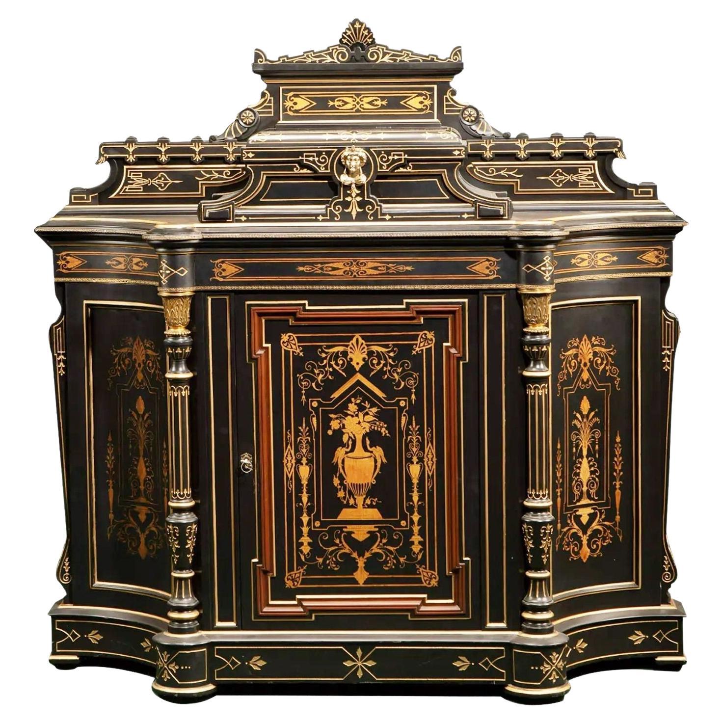 American Victorian Renaissance Revival Cabinet For Sale