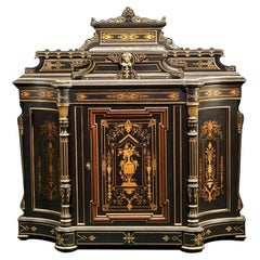 Antique American Victorian Renaissance Revival Cabinet