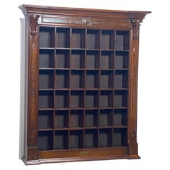 American Victorian Renaissance Walnut Hotel Key Hotel Cabinet, 19th Century