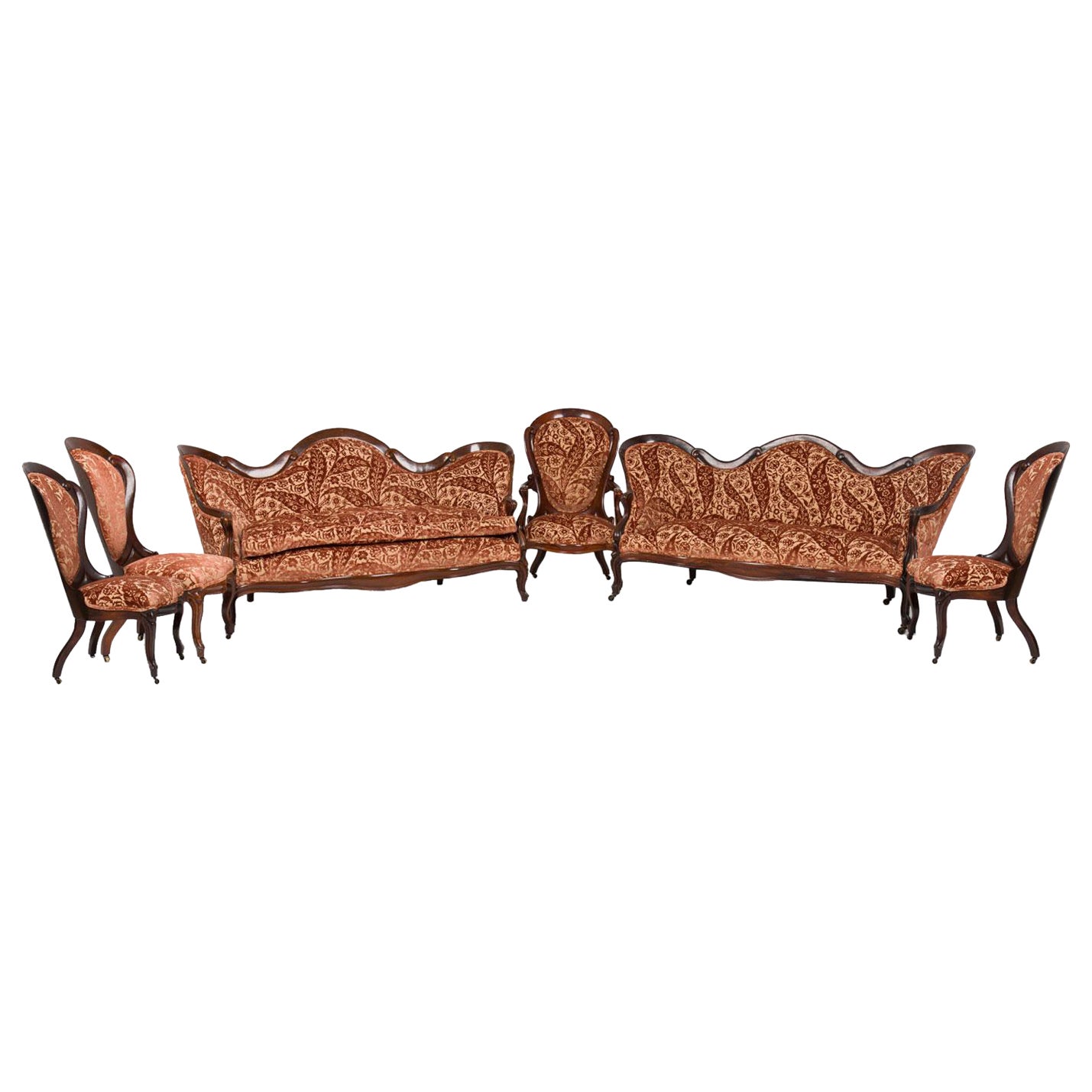 American Victorian Rosewood 6-Piece Salon Room Set