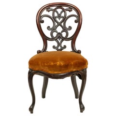 Chaise d'appoint victorienne américaine en bois de rose