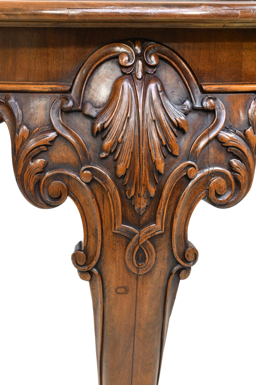 American Victorian Solid Walnut Crank Dining Table w/ 3 Skirted Leaves, c 1870  2