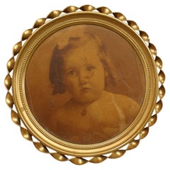 Marco victoriano americano redondo de latón