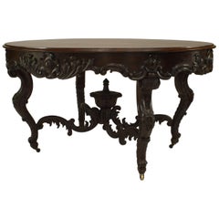 Antique American Victorian Roux Rosewood Center Table