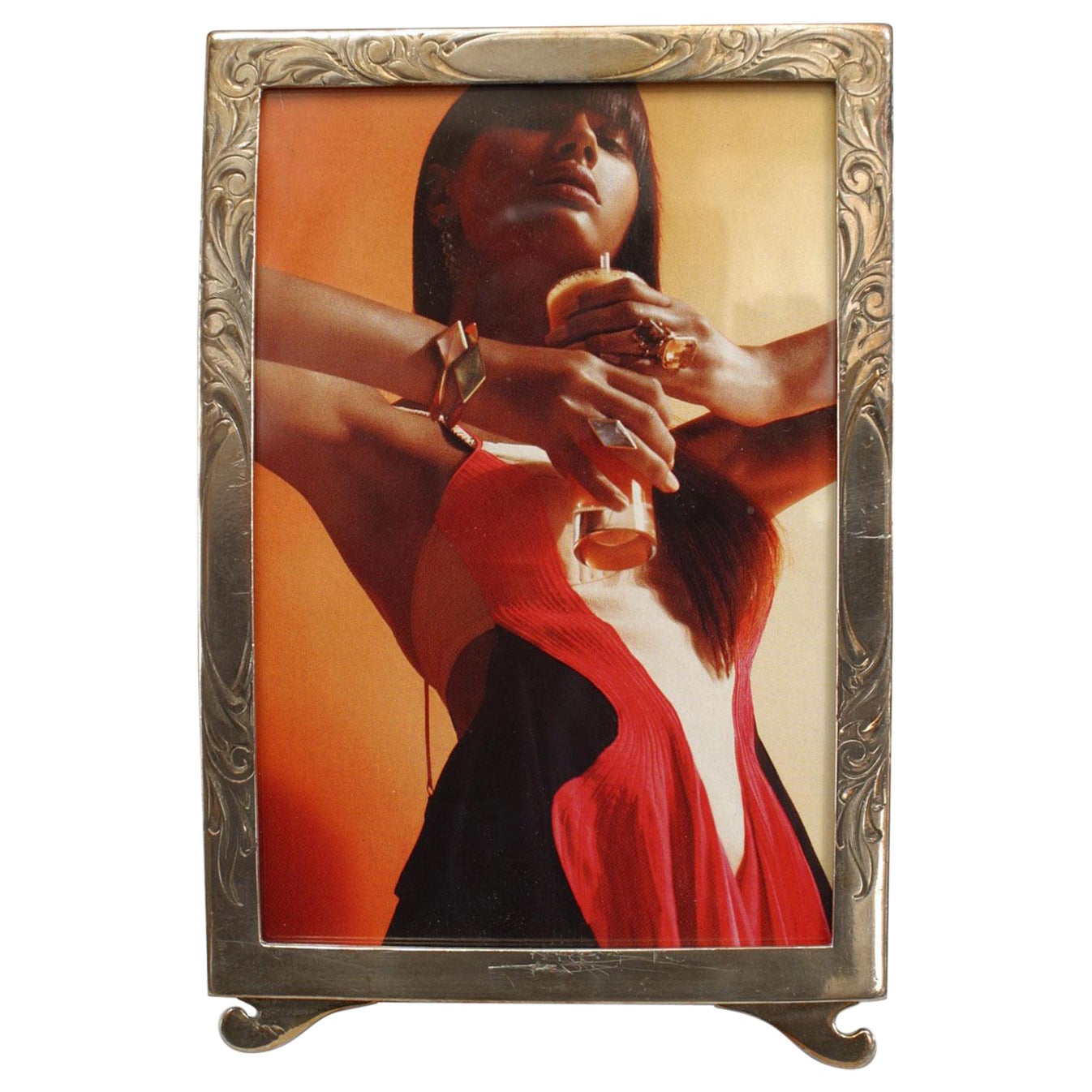 American Victorian Silver Metal Picture Frame