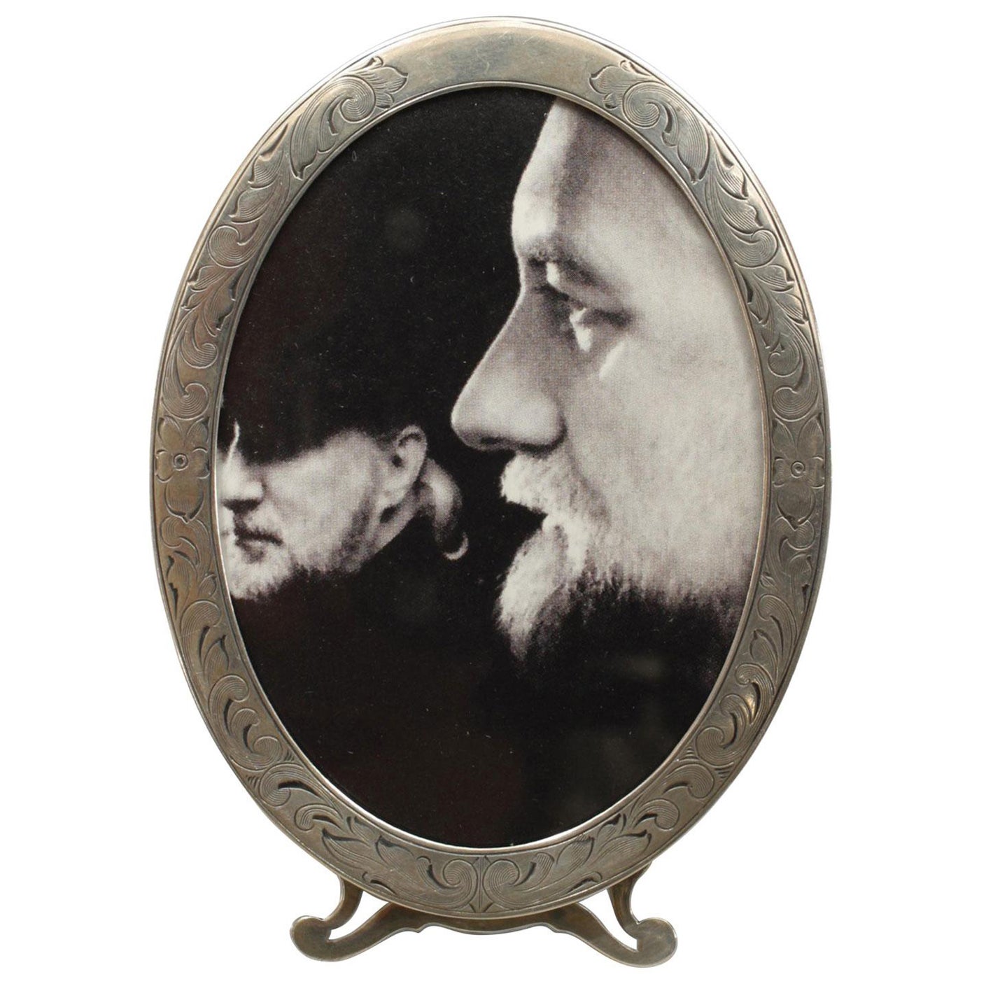 American Victorian Silver Oval Picture Frame