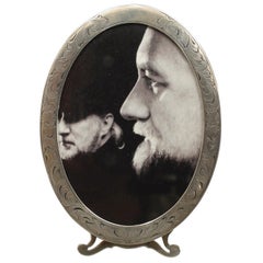 American Victorian Silver Oval Picture Frame