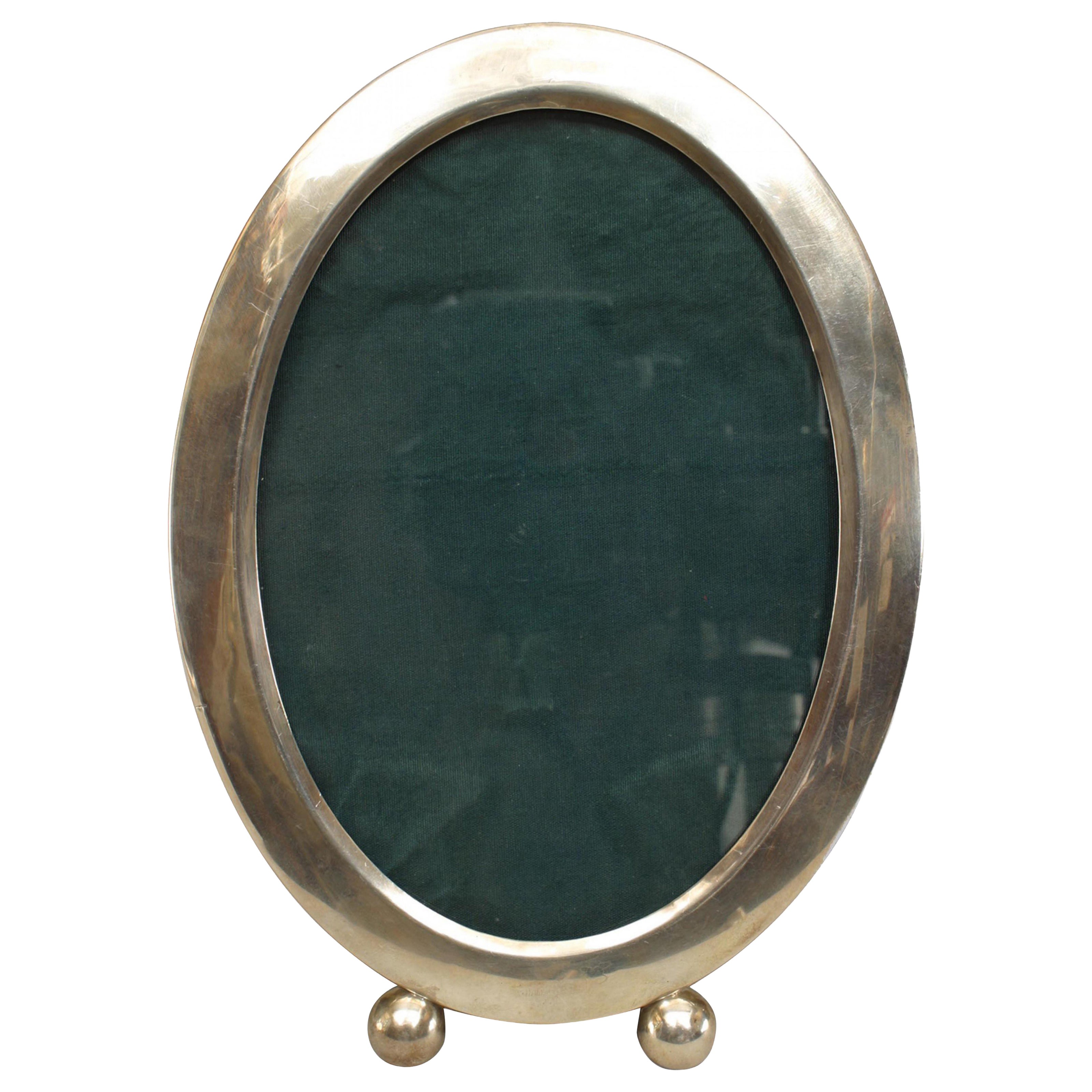 American Victorian Silver Oval Picture Frame