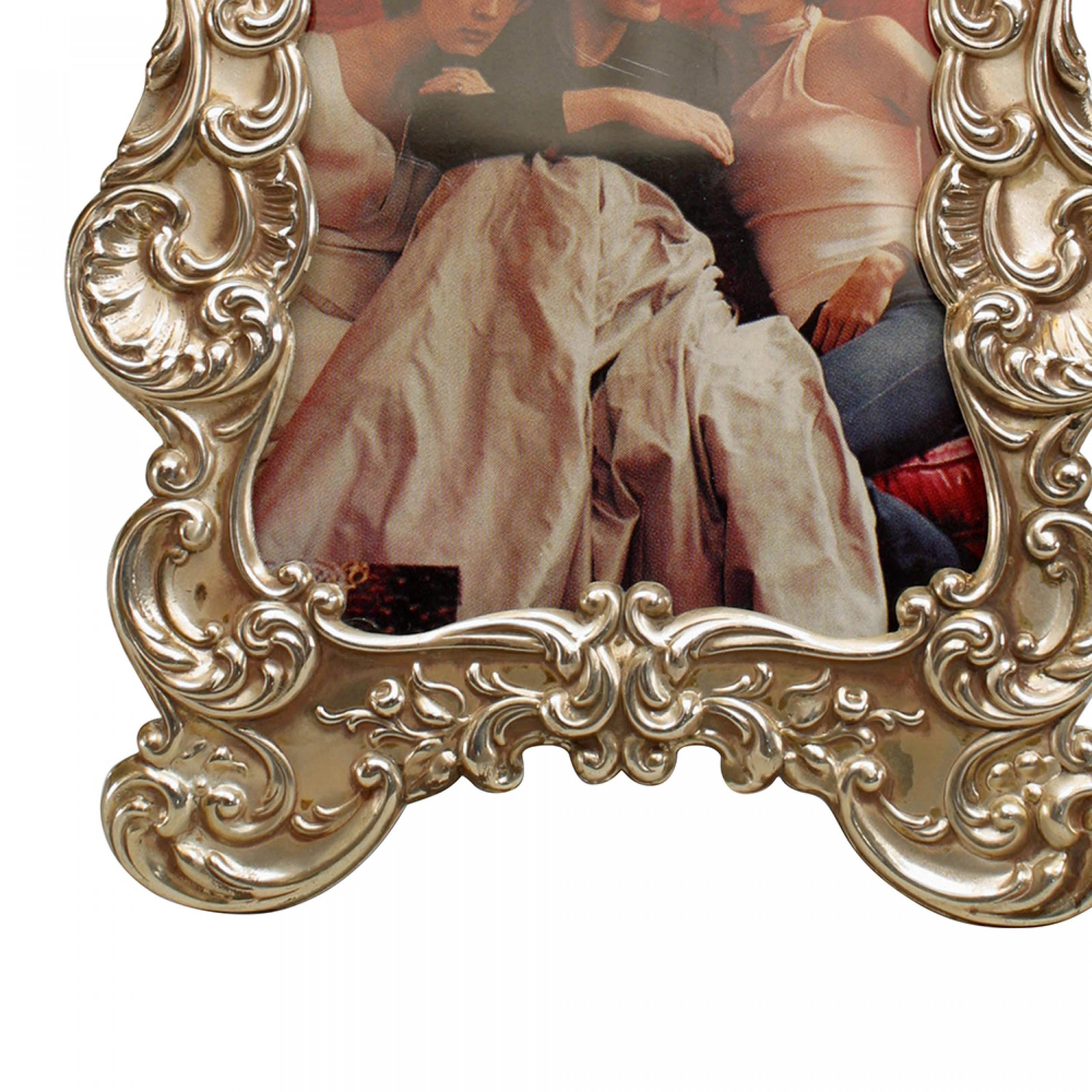 Hand-Crafted American Victorian Silver Picture Frame For Sale