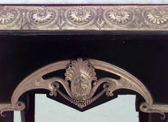 Victorian Black Lacquered Pedestal with White Marble Top