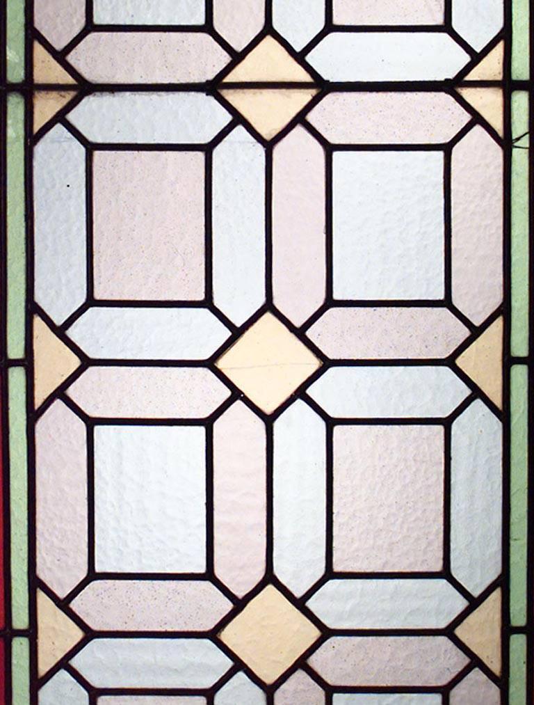 American Victorian Stained and Multicolored Leaded Glass Window Panels