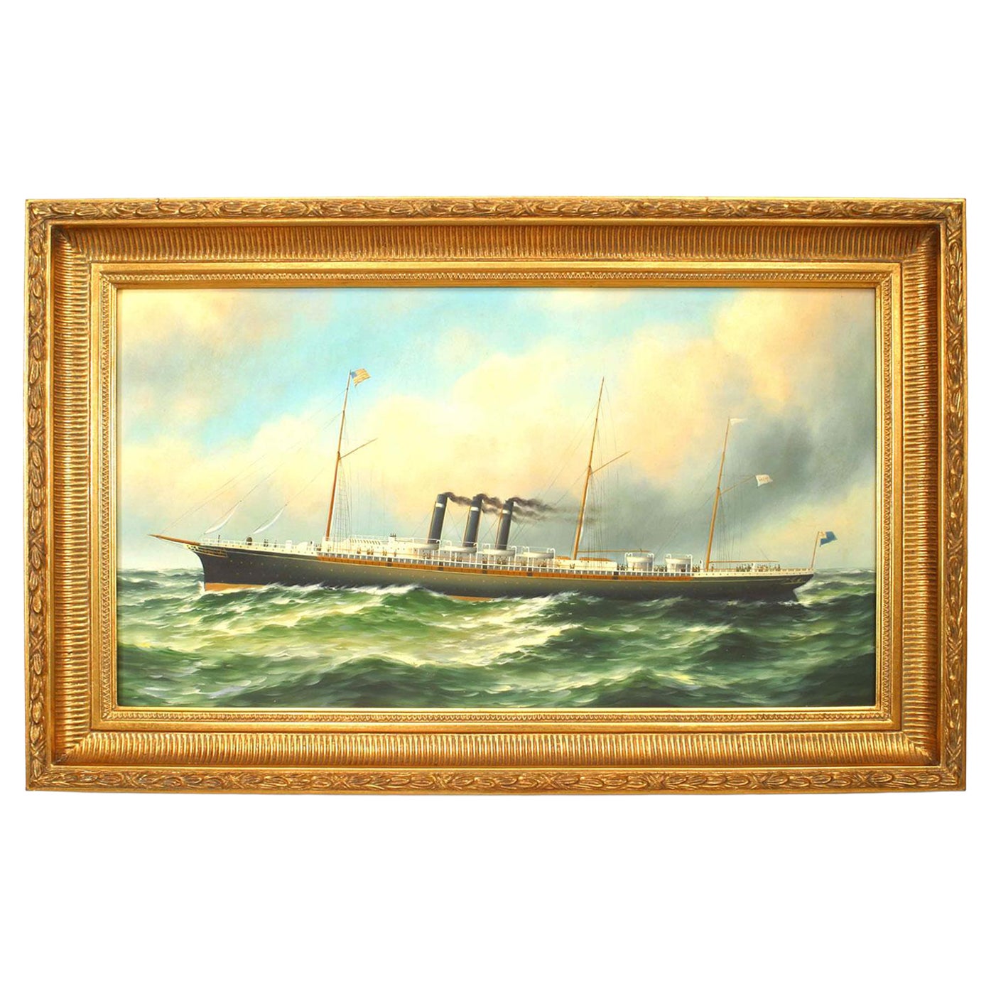 American Victorian Steamship Painting