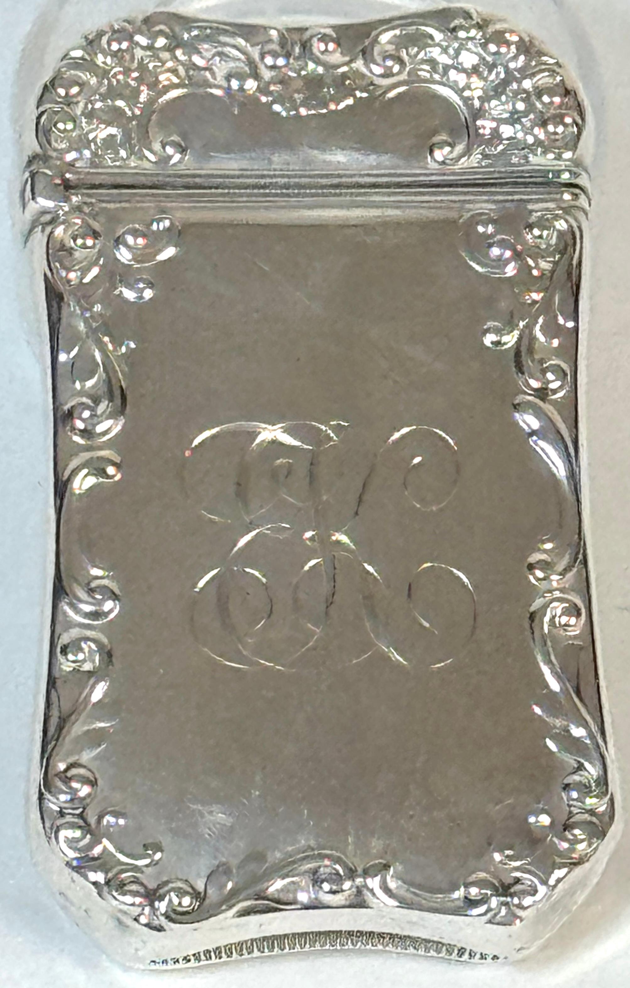 Coffret d'allumettes victorien en argent sterling à motif de bouledogue par Wallace Bon état - En vente à West Palm Beach, FL