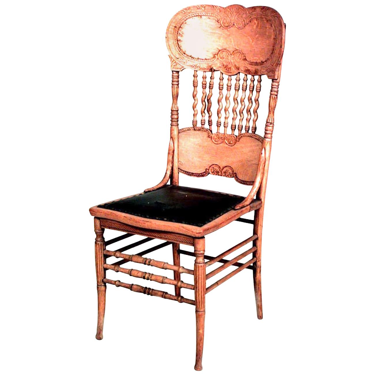 Set of 4 American Victorian Oak Side Chairs