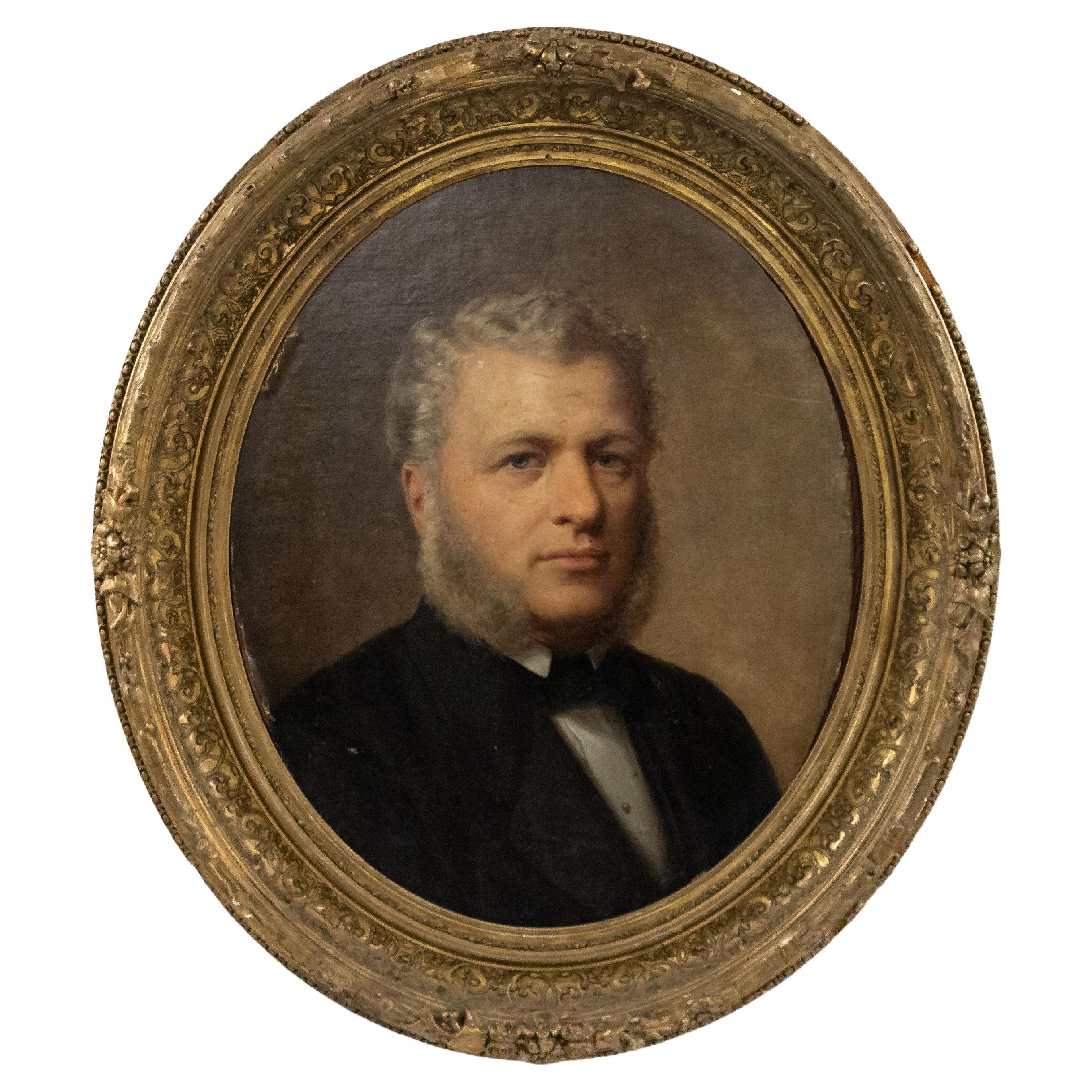 Amerikanisches Porträt eines amerikanischen viktorianischen Mannes mit Bügel